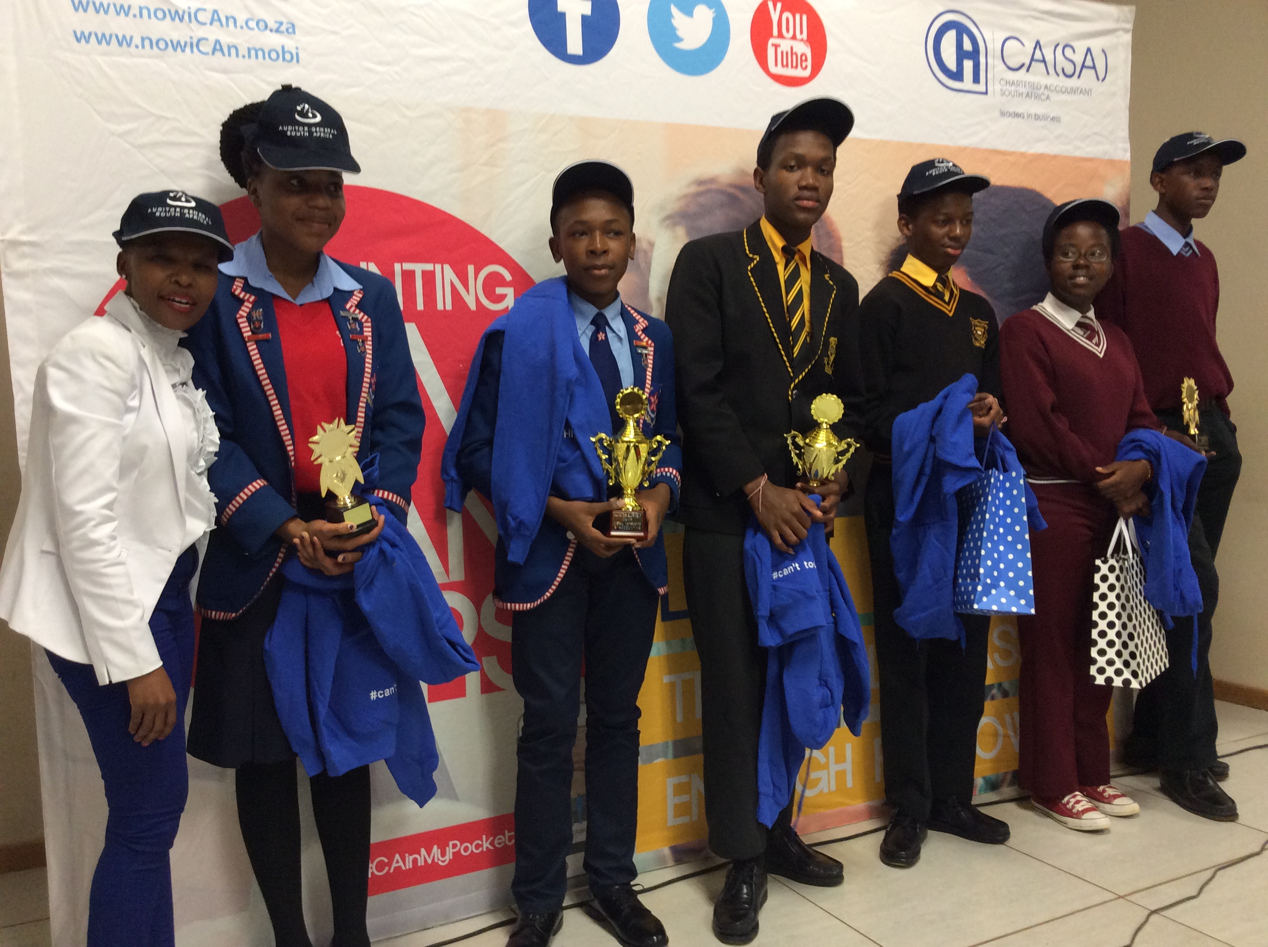 Mpumalanga camp’s top learners with the AGSA’s Sibongile Lubambo (far left).